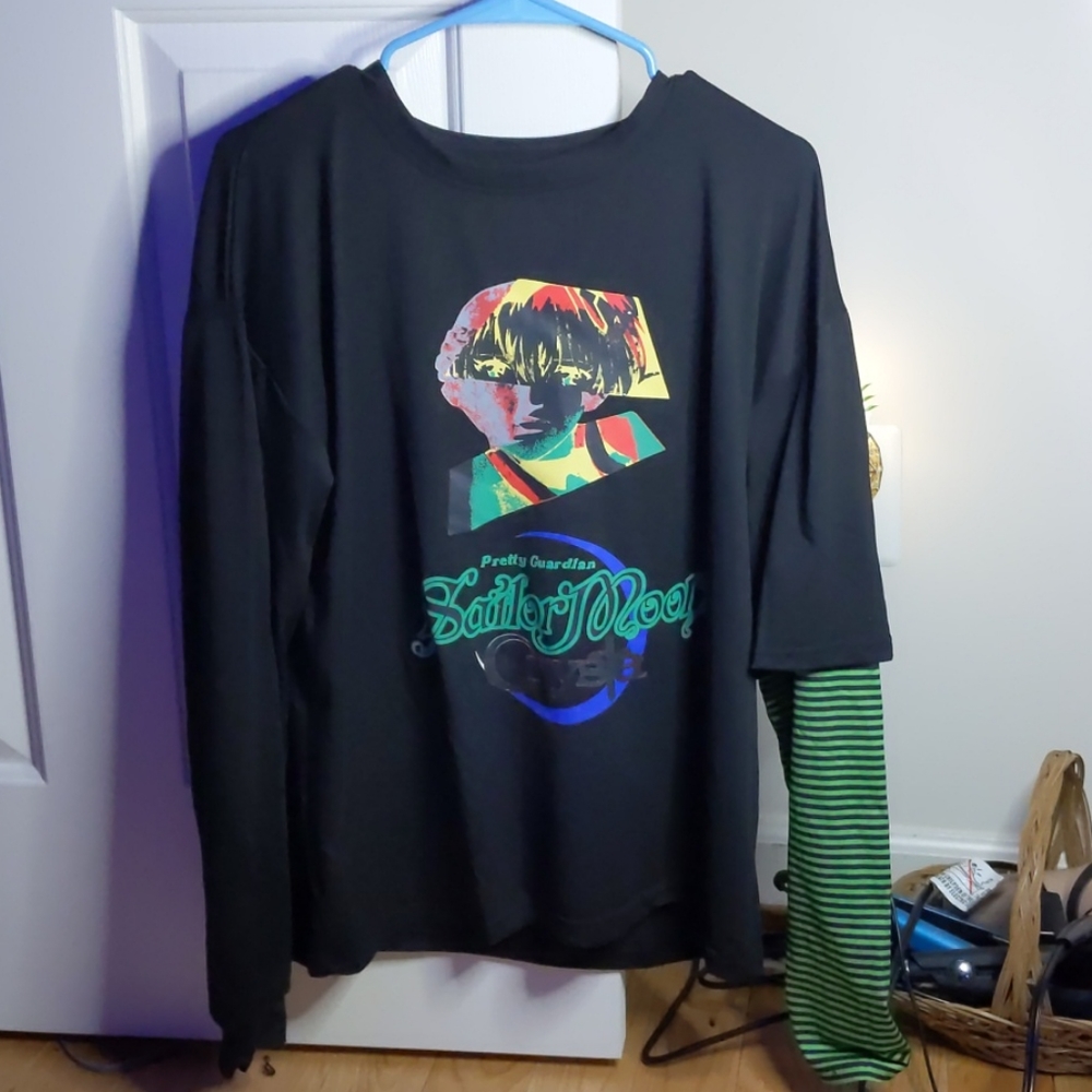 Sailor Moon fake 2 piece long sleeve top
